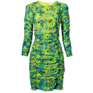 GANNI Bodycon Mesh Floral Mini Dress